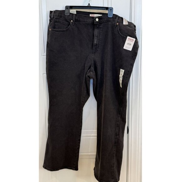 NWT Signature by Levis Size 24 High-Rise Kick Boot Jeans Black Charcoal Wash - Picture 1 of 6